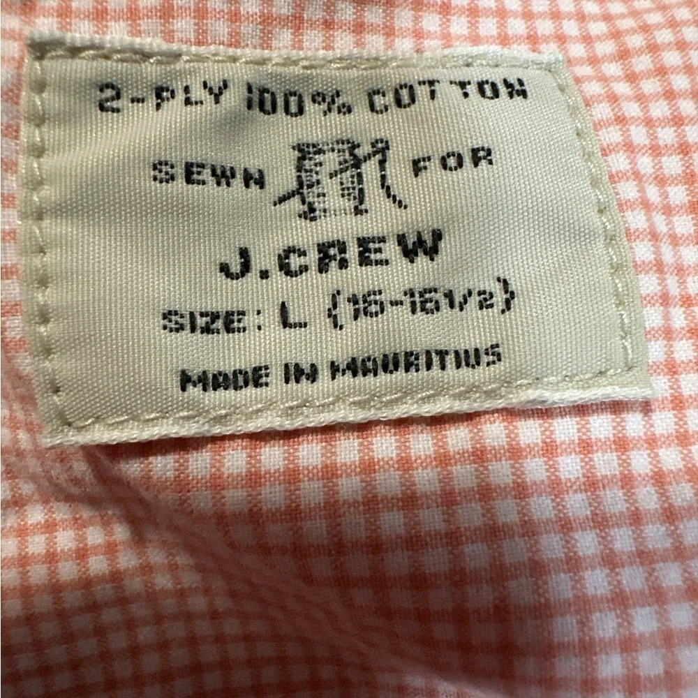 J. Crew Men's Gingham Light Coral Dress Button-Down Shirt